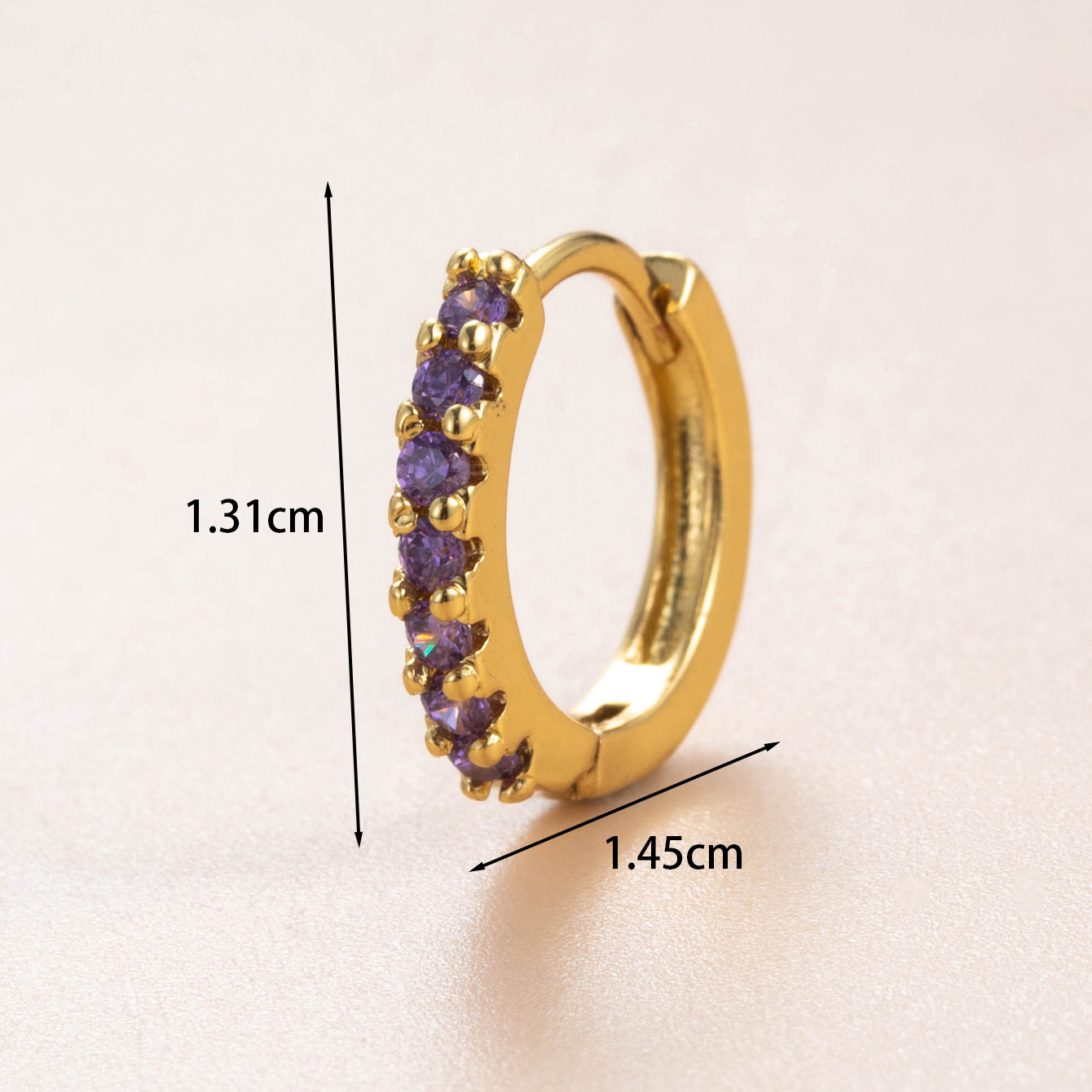 1 Piece Simple Series Classic Droplet Copper  Gold Color Material Zircon Women's Hoop Earrings h5 